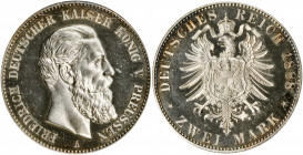 GERMANY. Prussia. 2 Mark, 1888-A. Berlin Mint. Friedrich III. NGC PROOF-64.

KM-510. A bright and flashy Proof with pleasing russet peripheral toning ...