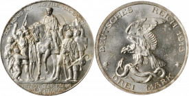 GERMANY. Prussia. 3 Mark, 1913-A. Berlin Mint. Wilhelm II. NGC MS-64.

KM-534; J-110. 100 Year commemorative of the defeat of Napoleon. A bright and l...