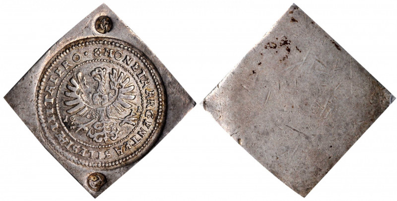 GERMANY. Silesia. Uniface 3 Taler Klippe, 1621. Glogau Mint. Ferdinand II. PCGS ...