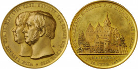 GERMANY. Gilt Wedding Medal, 1859. UNCIRCULATED.

Diameter: 43 mm. 50th Wedding Anniversary Commemorative. The obverse shows the conjoined bust of Wil...