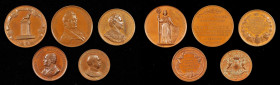 GERMANY. Quintet of Bronze Medals (5 Pieces), 1861-89. Grade Range: CHOICE ABOUT UNCIRCULATED to UNCIRCULATED.

An excellent grouping of 19th century ...