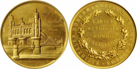 GERMANY. Gold Plated Club Medal, 1906. UNCIRCULATED.

Diameter: 50 mm. Medal of the National Dobermann Pinscher Club. The obverse shows a view of the ...