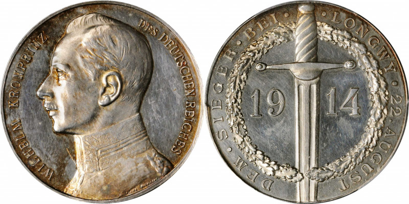 GERMANY. Crown Prince Wilhelm Silver Medal, 1914. PCGS SPECIMEN-62 Gold Shield.
...
