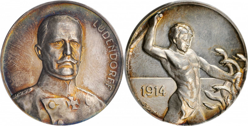 GERMANY. General Erich von Ludendorff Silver Medal, 1914. PCGS SPECIMEN-62 Gold ...