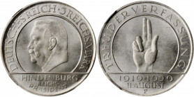 GERMANY. 3 Mark, 1929-F. Stuttgart Mint. NGC MS-65.

KM-63; J-340. A pleasing Gem quality coin with full frosty luster.

Estimate: $80.00-$120.00