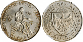 GERMANY. 3 Mark, 1930-D. Munich Mint. NGC MS-66.

KM-69; J-344. 700th Anniversary commemorative of the death of Walther Von der Vogelweide. A pleasing...