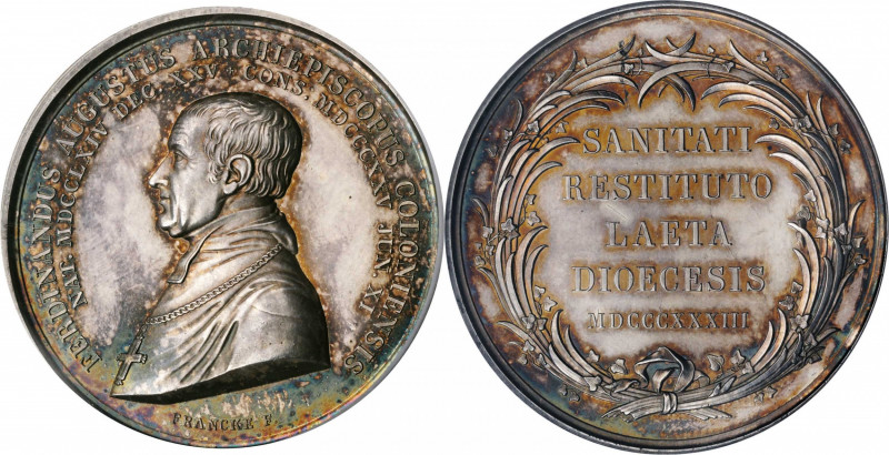 GERMANY. Ferdinand August Graf von Spiegel Silver Medal, 1833. PCGS Genuine--Edg...