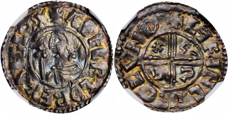 GREAT BRITAIN. Penny, ND (978-1016). London Mint. Aethelred II. NGC Unc Details-...