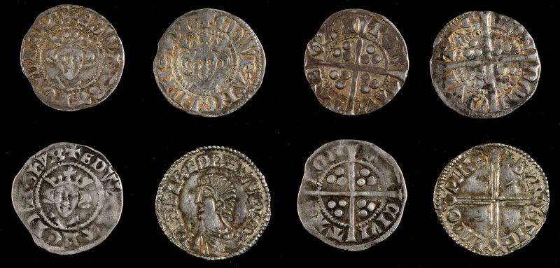 GREAT BRITAIN. Silver Pennies (4 Pieces), ND (978-1327). Grade Range: VERY FINE ...
