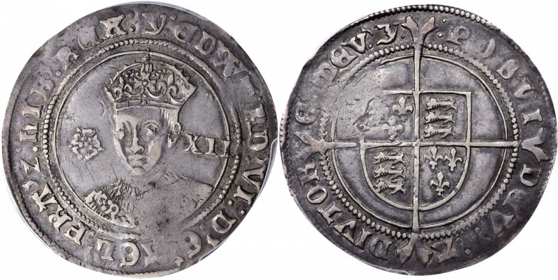 GREAT BRITAIN. Shilling, ND (1551-53). London Mint. Edward VI. PCGS VF-35 Gold S...