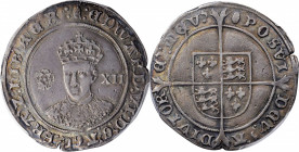 GREAT BRITAIN. Shilling, ND (1551-53). London Mint. Edward VI. PCGS Genuine--Graffiti, VF Details Gold Shield.

S-2482; N-1937. Tun mintmark. An evenl...