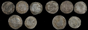 GREAT BRITAIN. Hammered Silver Denominations (5 Pieces), 1558-1662. Grade Range: FINE to VERY FINE.

1) Shilling, ND (1558-1603). Elizabeth I. S-2577....