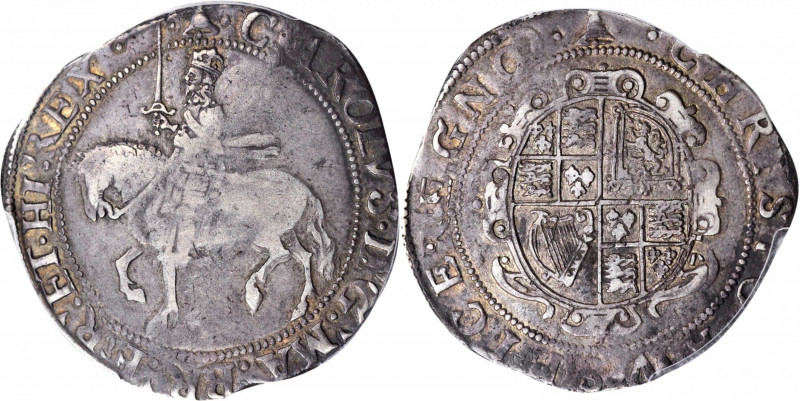 GREAT BRITAIN. 1/2 Crown, ND (1634-35). London Mint. Charles I. PCGS EF-40 Gold ...