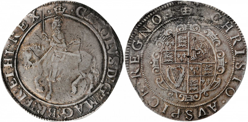 GREAT BRITAIN. 1/2 Crown, ND (1635-36). London Mint. Charles I. PCGS Genuine--To...