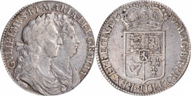 GREAT BRITAIN. 1/2 Crown, 1689. London Mint. William & Mary. PCGS EF-45 Gold Shield.

S-3434; KM 472.1. First Shield variety. A wholesome and lightly ...