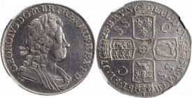 GREAT BRITAIN. Crown, 1723-SSC. George I. NGC AU Details--Cleaned.

S-3640; KM-545.2; ESC-114; Dav-1346. One year type, and South Seas Company issue. ...