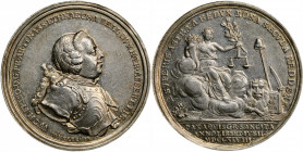 GREAT BRITAIN. Peace Treaty of Aix-la-Chapelle Silver Medal, 1748. ALMOST UNCIRCULATED.

Pax-568. Diameter: 35 mm, by Martin Holtzhey. Obverse: Willia...