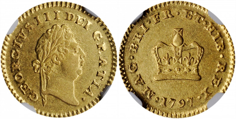 GREAT BRITAIN. 1/3 Guinea, 1797. London Mint. George III. NGC AU-50.

Fr-365; S-...