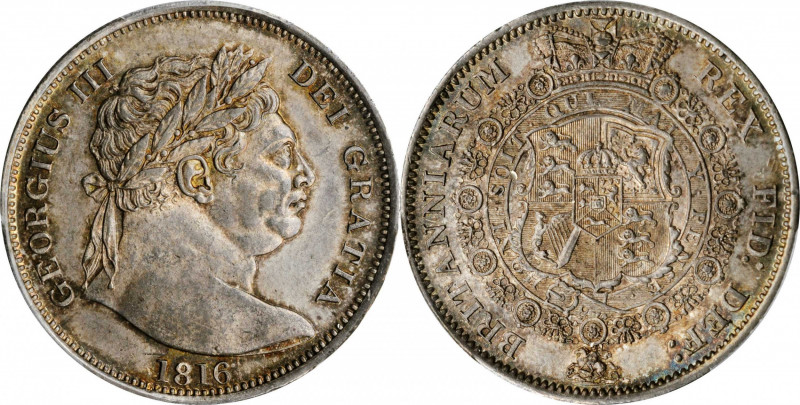 GREAT BRITAIN. 1/2 Crown, 1816. London Mint. George III. PCGS MS-63 Gold Shield....
