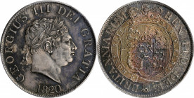 GREAT BRITAIN. 1/2 Crown, 1820. London Mint. George III. PCGS MS-63 Gold Shield.

S-3789; KM-672; ESC-618. An attractive example of the type with razo...