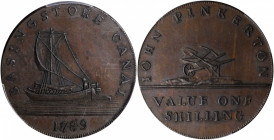 GREAT BRITAIN. Hampshire. Basingstoke. John Pinkerton/Mynd's Copper Shilling Token, 1789. George III. PCGS MS-63 Brown Gold Shield.

D&H-1. 'Basingsto...