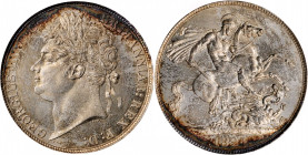 GREAT BRITAIN. Crown, 1821. London Mint. George IV. PCGS Genuine--Cleaned, Unc Details Gold Shield.

S-3805; KM-680.1. Edge lettering: "SECUNDO". A sh...