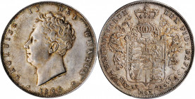 GREAT BRITAIN. 1/2 Crown, 1826. London Mint. George IV. PCGS MS-62 Gold Shield.

S-3809; KM-695. A decently struck coin with soft lustrous fields and ...