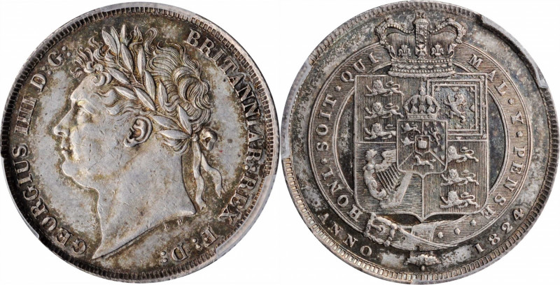 GREAT BRITAIN. Shilling, 1824. London Mint. George IV. PCGS AU-58 Gold Shield.

...