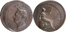 GREAT BRITAIN. Mint Error - Struck Off Center - Penny, 1826. George IV. PCGS EF-40 Gold Shield.

S-3823; KM-692. Coin is struck 20% off center, though...