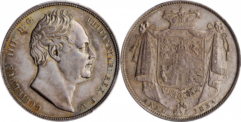 GREAT BRITAIN. 1/2 Crown, 1834. London Mint. William IV. PCGS MS-63 Gold Shield....