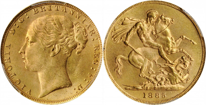 GREAT BRITAIN. Sovereign, 1885. London Mint. Victoria. PCGS MS-63 Gold Shield.

...