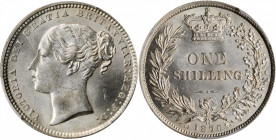 GREAT BRITAIN. Shilling, 1870. London Mint. Victoria. PCGS MS-63 Gold Shield.

S-3906a; KM-734.2. Die #14. A splendid, well struck Shilling with satin...