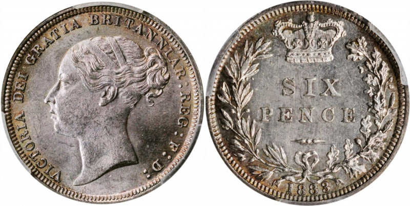 GREAT BRITAIN. 6 Pence, 1883. London Mint. Victoria. PCGS MS-63 Gold Shield.

S-...