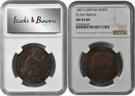 GREAT BRITAIN. Penny, 1857. London Mint. Victoria. NGC MS-65 Brown.

S-3948; KM-739. Variety with plain trident. A pleasing coin with glossy luster, f...