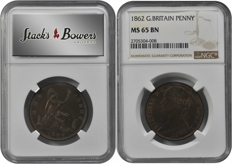 GREAT BRITAIN. Penny, 1862. London Mint. Victoria. NGC MS-65 Brown.

S-3954; KM-...