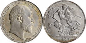 GREAT BRITAIN. Crown, 1902. London Mint. PCGS PROOF-63 Gold Shield.

S-3979; KM-803. A pleasing, moderately toned Crown with smooth, lustrous surfaces...