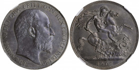 GREAT BRITAIN. Crown, 1902. London Mint. NGC PROOF-63.

S-3979; KM-803. A boldly struck and deeply toned Crown with Matte finish and overall pleasing ...