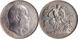 GREAT BRITAIN. Crown, 1902. London Mint. PCGS AU-58 Gold Shield.

S-3978; KM-803. A boldly struck Crown with luster remaining in the protected areas, ...