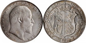 GREAT BRITAIN. 1/2 Crown, 1910. London Mint. PCGS MS-64+ Gold Shield.

S-3980; KM-802. A boldly struck coin with gorgeous silky luster and some subtle...