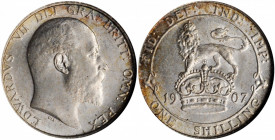 GREAT BRITAIN. Shilling, 1907. London Mint. NGC MS-62.

S-3982; KM-800. A Shilling with strong satiny luster and mottled almond peripheral toning.

Es...