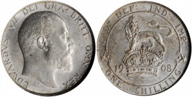GREAT BRITAIN. Shilling, 1908. London Mint. NGC MS-62.

S-3982; KM-800. A well struck and lustrous Shilling with faint toning.

Estimate: $80.00-$120....