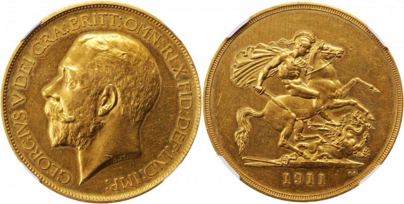 GREAT BRITAIN. 5 Sovereign, 1911. London Mint. NGC PROOF-58.

Fr-402; S-3994; KM...