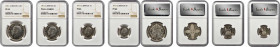 GREAT BRITAIN. Partial Silver Coronation Proof Set (4 Pieces), 1911. London Mint. All NGC Certified.

1) 1/2 Crown. PROOF-63. S-4011; KM-818.1.
2) Flo...