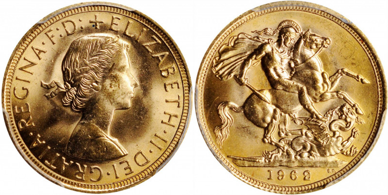 GREAT BRITAIN. Sovereign, 1962. London Mint. PCGS MS-63 Gold Shield.

S-4125; Fr...