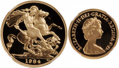 GREAT BRITAIN. Sovereign, 1984. Llantrisant Mint. NGC PROOF-70 Ultra Cameo.

Fr-418; S-SC1; KM-919. A brilliant, technically flawless Proof with hard ...