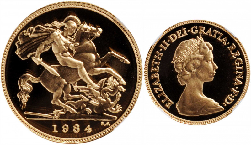 GREAT BRITAIN. 1/2 Sovereign, 1984. Llantrisant Mint. NGC PROOF-70 Ultra Cameo.
...