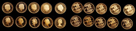 GREAT BRITAIN. 1/2 Sovereign Group (10 Pieces), 1984-2007. Llantrisant Mint. Grade Range: PROOF UNCIRCULATED.

An attractive group of coins with three...