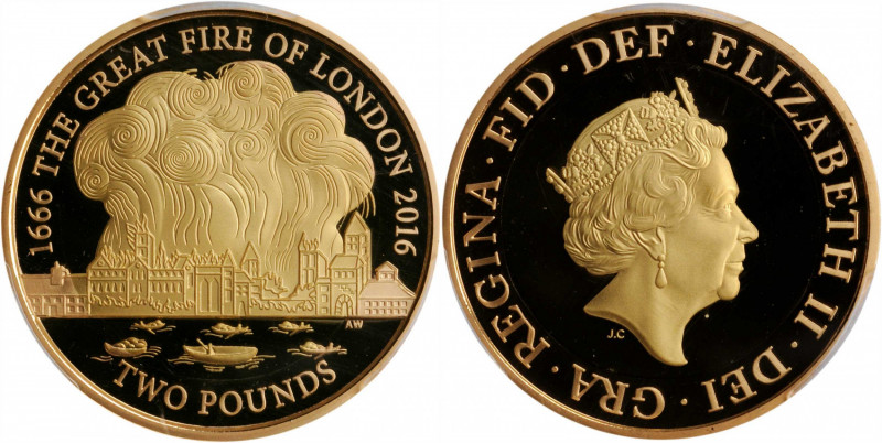 GREAT BRITAIN. 2 Pounds, 2016. Llantrisant Mint. PCGS PROOF-69 Deep Cameo Gold S...