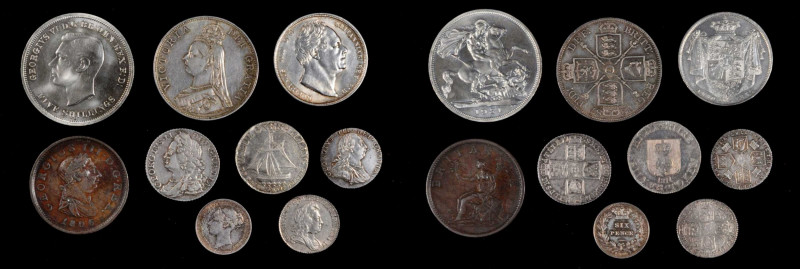 GREAT BRITAIN. Mixed Denominations (9 Pieces), 1723-1951. Grade Range: VERY FINE...