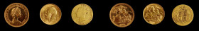 GREAT BRITAIN. Gold Trio (3 Pieces), 1861-1980. Grade Range: FINE to UNCIRCULATED.

1) 1980. Sovereign. Uncirculated. Fr-418; S-4204; KM-919.
2) 1912....